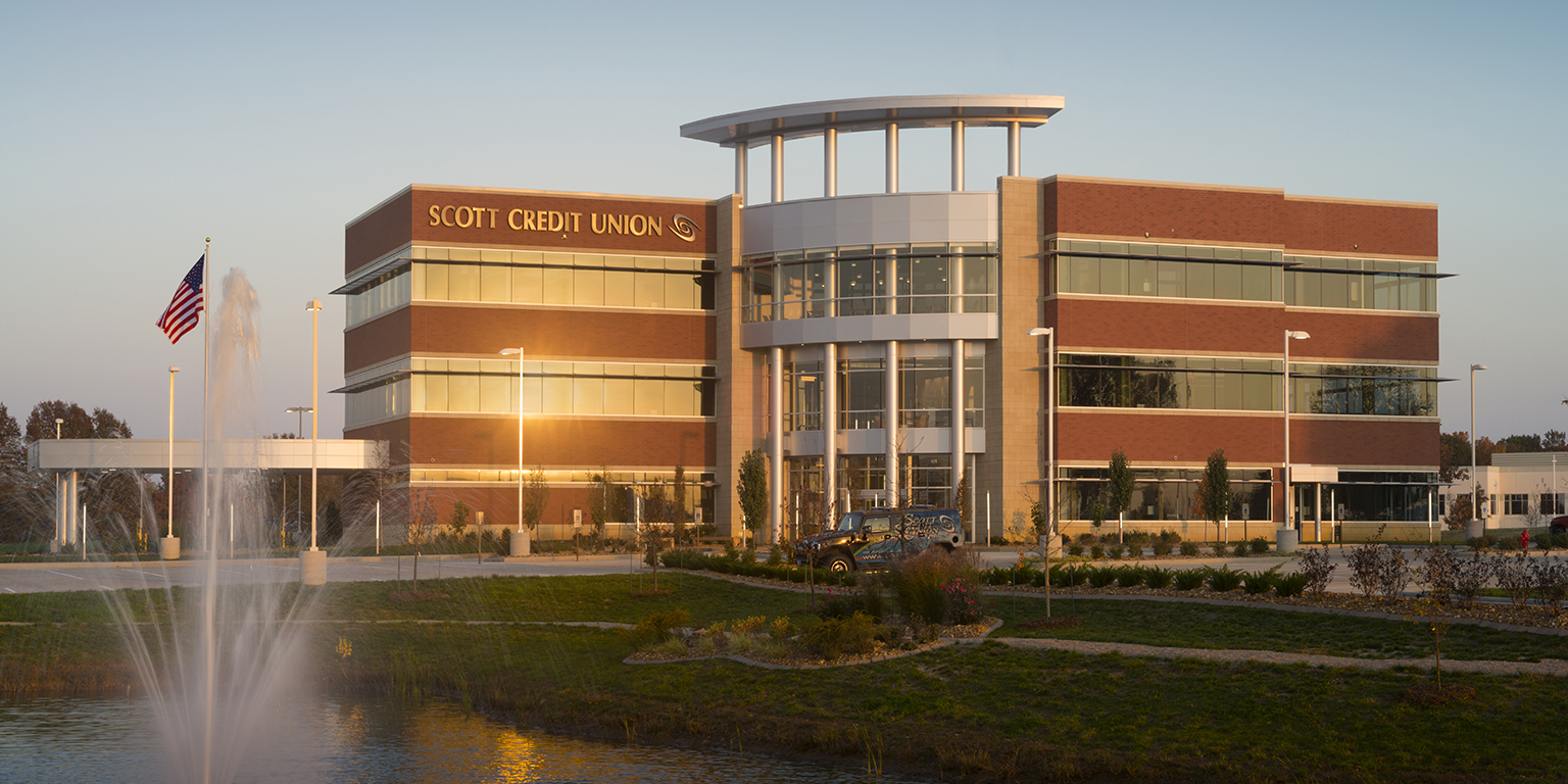 Exterior photo of a Scott Credit Union branch office